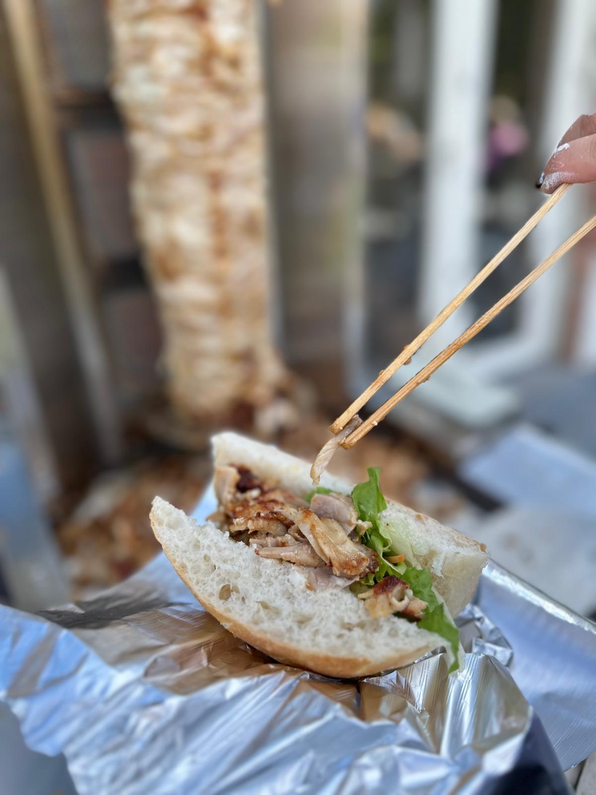 Close-up van een lekkere pita